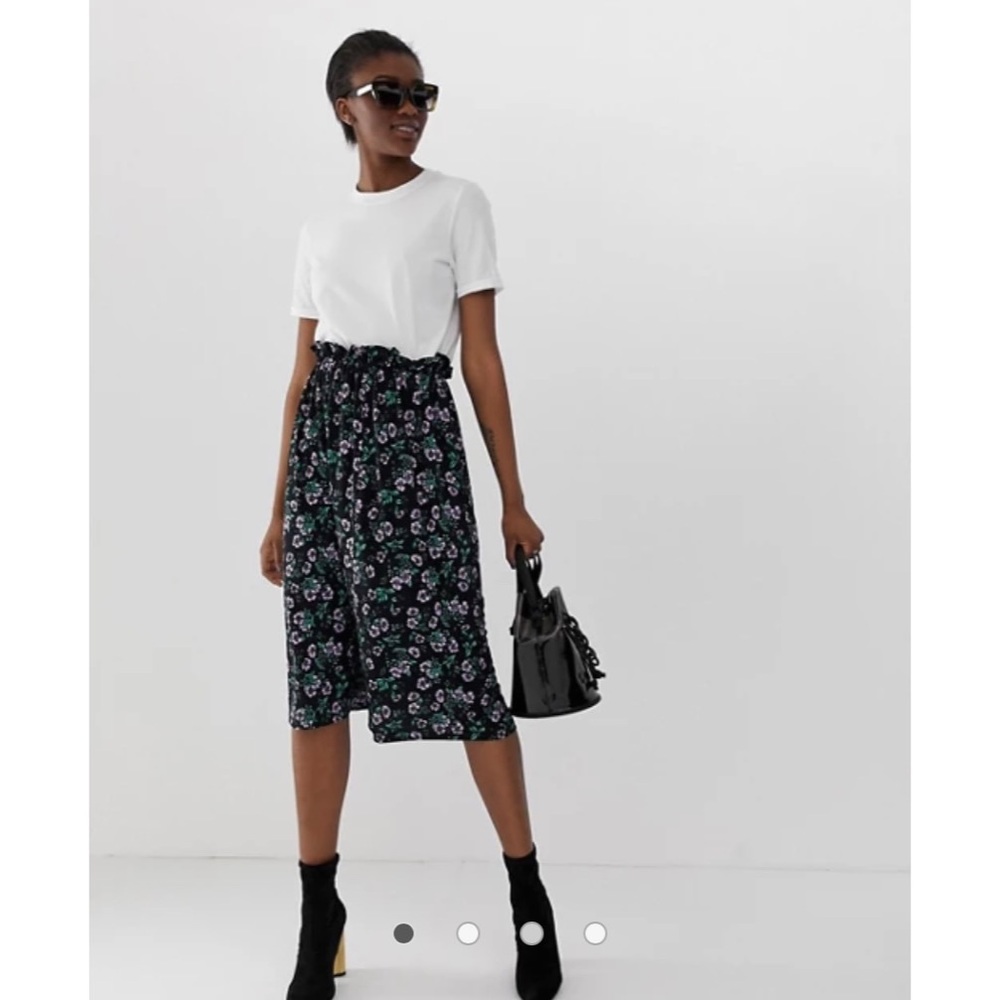ASOS Pieces Floral Midi Skirt